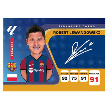 کارت فوتبالی کیمدی روبرت لواندوفسکی 2024 - سری امضا شده 
