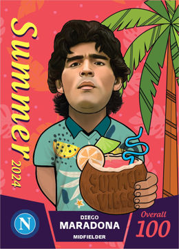تصویر  کارت فوتبالی کیمدی  دیگو مارادونا سری پریمیوم سری سامر - 2024