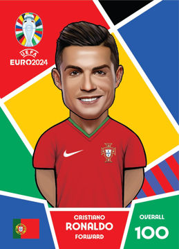 تصویر  کارت فوتبالی کیمدی  کریستینو رونالدو سری پریمیوم سری یورو - 2024