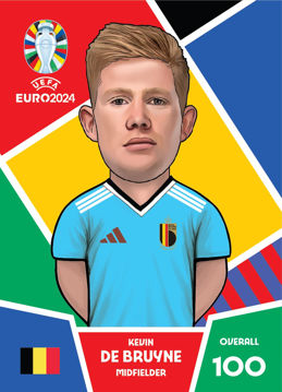 تصویر  کارت فوتبالی کیمدی  کوین دی بروینه سری پریمیوم سری یورو - 2024