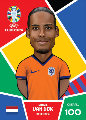 کارت فوتبالی کیمدی  ویجیل فن دایک سری پریمیوم سری یورو - 2024